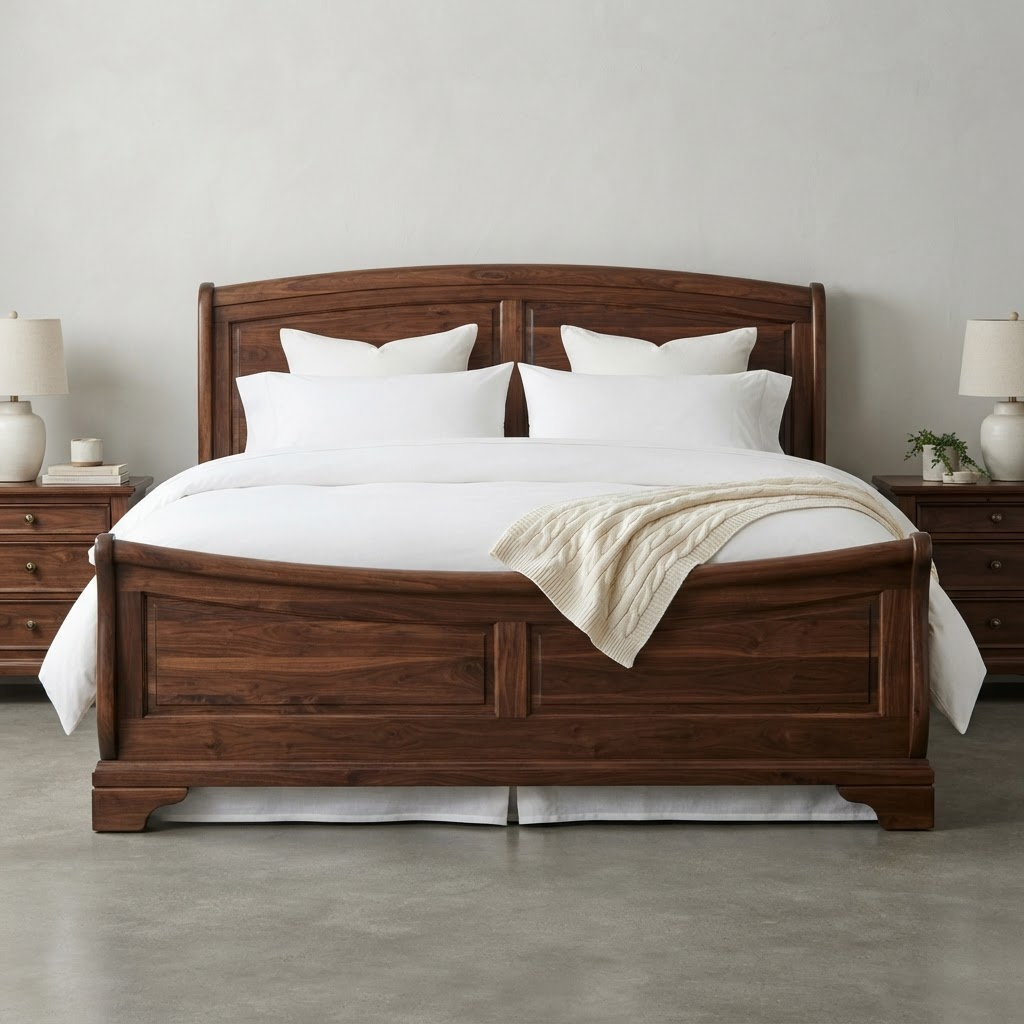 Kensington Walnut Sleigh Bed